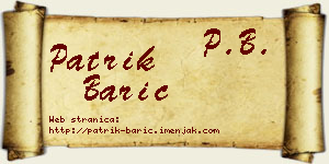 Patrik Barić vizit kartica